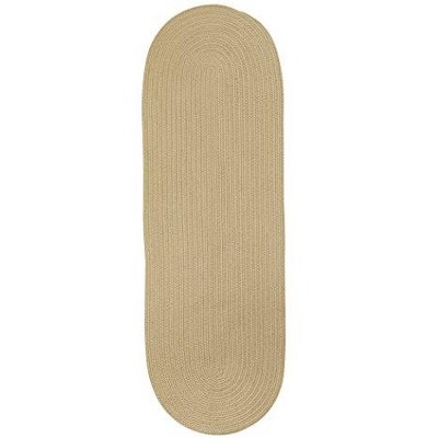 Colonial Mills Reversible Flat-Braid (Oval) Runner Braided Runner, Linen 2'4"x8', Oval Shape