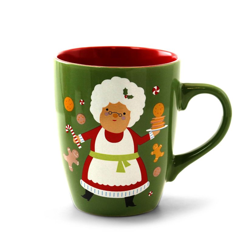 Gibson Home Santa Smile 4 Piece 15 Ounce Stoneware Mugs in Assorted Designs, 5 of 10