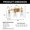 YANSUN 3-Light Vanity Light, Gold Finish, Three-Hole Perforated Glass Shades, E26 Sockets, Non-Integrated Light Source - 3 of 4