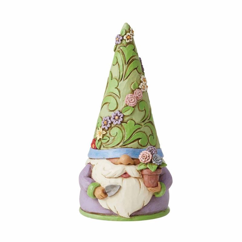Jim Shore 5.0 Inch An Artist For All Seasons - Spring Gnome Planting Pot Flowers Figurines, 1 of 4