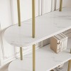 71" Arched Bookshelf 5 Tier Bookcase Open Bookshelf with Metal Frame Plant Stand Freestanding Display Rack - 3 of 4