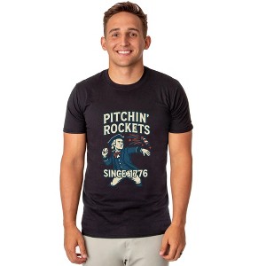 4th Of July T-Shirt Men's Washington Pitchin' Rockets Funny Tee - 1 of 4