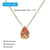 Unique Bargains Women's Birthstone Cubic Zirconia 18K Gold Plated Teardrop Necklace 17.7" - 2 of 4