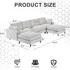 INFURNIC Sofas Modern Corduroy Modular Sectional Sofa U Shaped L Shaped Convertible with Pillows for Living Room, Beige, 121.65"*63"*32.68" - 2 of 4