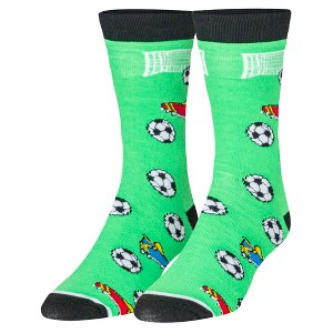 Crazy Socks-Sports Print Crew Socks-Fun Athletic-Themed Novelty Designs-Large for Men & Women-Soccer, Golf, Basketball - 1 of 4