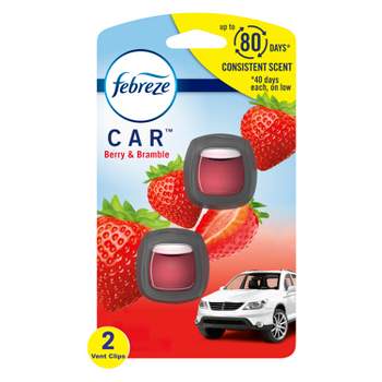 Febreze Car Air Freshener Vent Clip - Berry & Bramble Scent - 0.13 fl oz/2pk