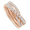 Pompeii3 1 Cttw Diamond Crossover Ring in 14k Rose Gold - Size 7 - 2 of 4