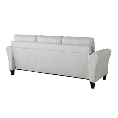 Alexa Oyster Fabric Sofa with Rolled Arms