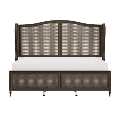 Sausalito King Bed with Wingback Headboard in Oiled Bronze