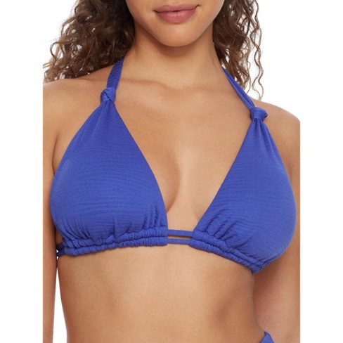 Bare Women's Triangle Halter Bikini Top - S20240 D Royal Blue