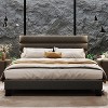 Homhougo King Size Bed Frame with Adjustable Headboard, Fabric Upholstered and Wooden Slats Support, Heavy Duty Mattress Foundation, Grey - 3 of 4