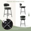 WestinTrends Alexandria Modern Upholstered Faux Shearling Fabric Counter Height Bar Stools with Back (Set of 2 - 4 of 4