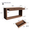 60" Modern 2-Drawer Console Table with Solid Wood Veneer,Entryway Console Table Behind Couch with Hidden Storage for Home Office-Coolbibila - 4 of 4