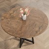 47 Inch Round Dining Table Kitchen Table with Storage Shelf and Wooden Top,Dinner Table for 4, Farmhouse Circle Tables for Dining/Living Room, Kitchen - 4 of 4