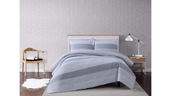 Multi Stripe Quilt Set Gray - Truly Soft, 2 of 6, play video