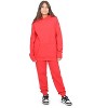EVERYDAY KIDS Girls Cotton Fleece Sweatpants; Girls’ Activewear Jogger Pants - Soft and Breathable Cotton/Poly Blend, Red - 3 of 4