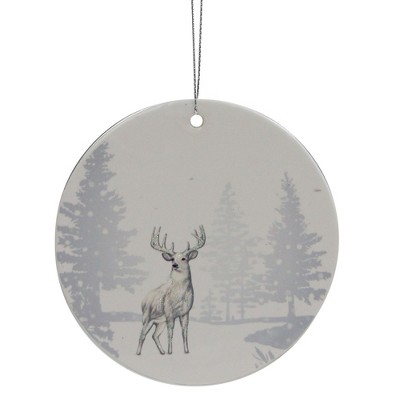 Northlight 4" Silver Reindeer Disc Christmas Ornament