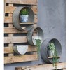 Set of 5 Zale Round Wall Planters Gray - A&B Home: Industrial Style Iron Artwork, Includes Mounting Hardware - 3 of 4