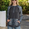 Anna-Kaci Women's Leopard Contrast Relaxed Fit Hoodie with Kangaroo Pocket - 2 of 4