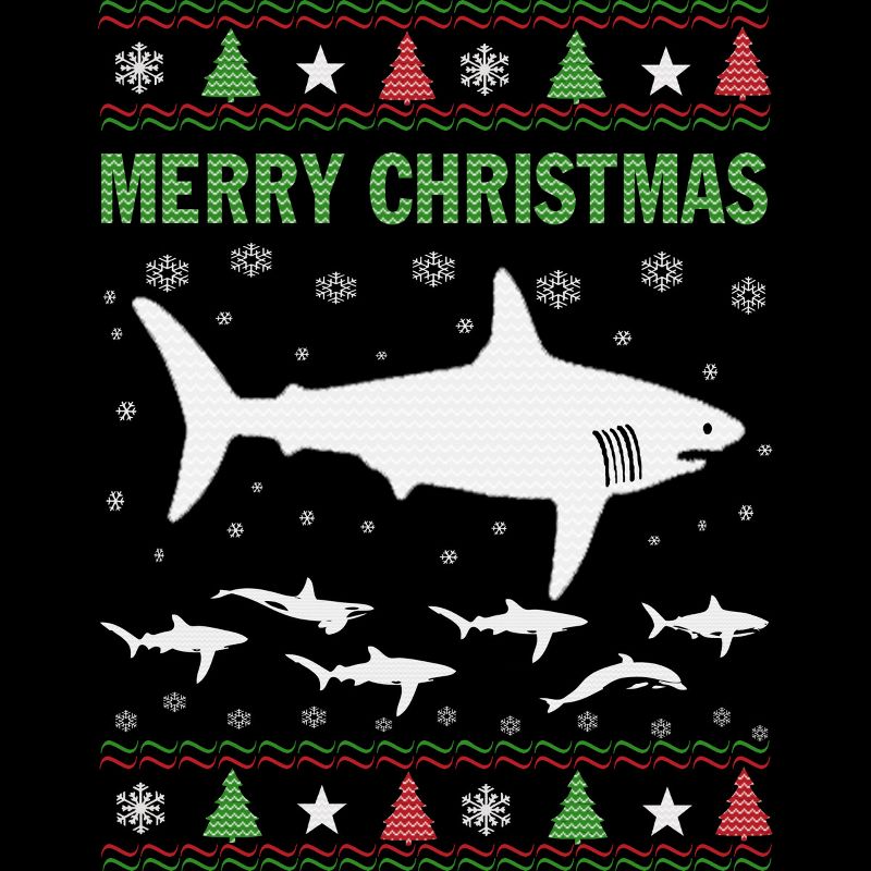 Men's Design By Humans Shark Christmas By sophialada T-Shirt, 2 of 5