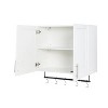 LunaLulinlk Kitchen Wall Cabinet with Adjustable Shelf, Towel Bar, 5 Hooks - 2 of 4