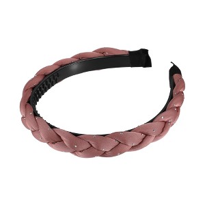 Unique Bargains Women's Thick Braided Knotted Non-slip Fashion Elastic Solid Color Headband 1 Pc - 1 of 4