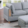 Okak Modern Convertible Sectional Sofa Couch with 2 Corner Wedges, 2 Armless Chairs, 2 Ottomans, Dorris Fabric 6pc Modular Sofa for Living Room, Gray - 3 of 4