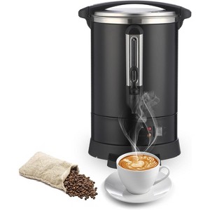 Commercial Coffee Urn, Coffee Dispenser Electric,Fast Brew Stainless Hot Water Dispenser, Hot Water Urn for Catering, Party, Black - 1 of 4