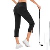 Womens Golf Pants Business Casual Capris Stretch Lightweight Quick Dry Capri Work Yoga Dress Pants with Pocket - 2 of 4