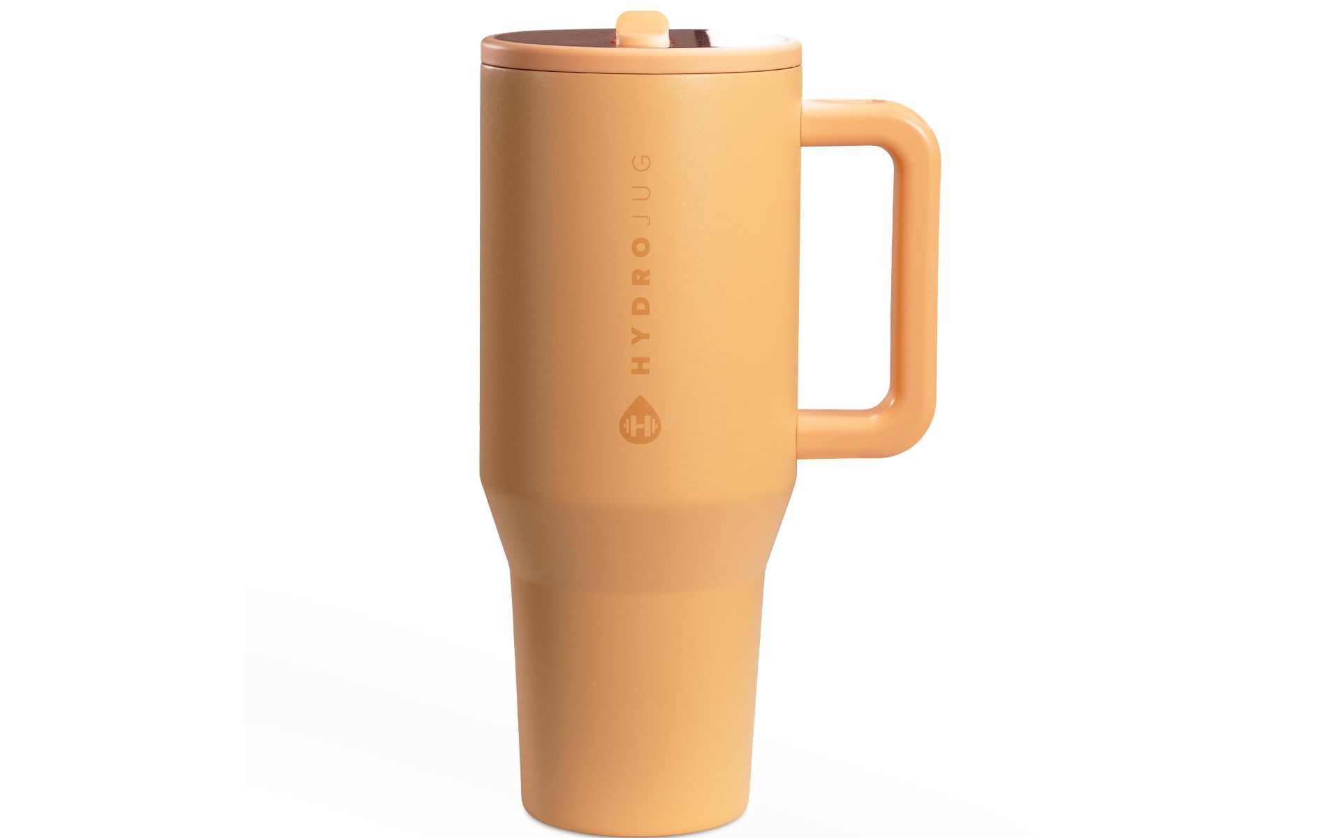 HydroJug Traveler - Water Bottle with Handle & Flip Straw - Leak Resistant Tumbler, Insulated, Stainless Steel & Rubber Base