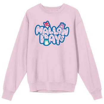 Squishmallows Mallow Days Crew Neck Long Sleeve Cradle Pink Adult Sweatshirt