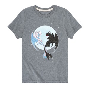 Boys' - How to Train Your Dragon - Night And Light Moon Short Sleeve Graphic T-Shirt - 1 of 3