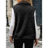 Coolmee Women's Fuzzy Fleece Vest Sleeveless Quilted Jacket Zip Up Vest Winter Coats with Pockets - 2 of 4