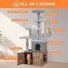 Litter Box Enclosure with Cat Tree Tower, Condo, Cat Tree with Hidden Pet Washroom Furniture with Sisal Scratching Post, Hammocks,  Condo - 2 of 4