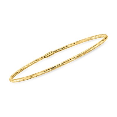 Ross-Simons Italian 14kt Yellow Gold Textured Bangle Bracelet