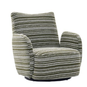 Lyngins Swivel Accent Chairs with Sand-rimmed Fabric,Upholstered Swivel Reading Chairs,Striped Boucle Sofa Chairs for Bedroom,Living Room - 1 of 4