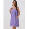 cheibear Women's Towel Wrap Dress Robe Sleeveless Bathrobe with Strap for Gym Shower Spa - 2 of 4