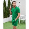 Men's 2 Pieces Outfits Quarter Zip Polo Shirt and Shorts Set 2025  Summer Casual Athletic Suit Tracksuit Set - 4 of 4