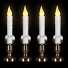 Northlight LED Flickering Window Candle with Timer - 8.5" - White and Brass - Set of 4 - 3 of 4