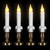 Northlight LED Flickering Window Candle with Timer - 8.5" - White and Brass - Set of 4 - 3 of 4