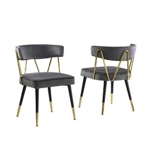 Best Master Furniture,Aireys Velvet Armless Chair (Set of 2) - 1 of 3