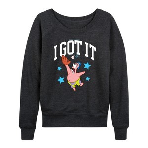 Women's - SpongeBob SquarePants - I Got It Lightweight French Terry Wide Neck Long Sleeve Shirt - 1 of 4