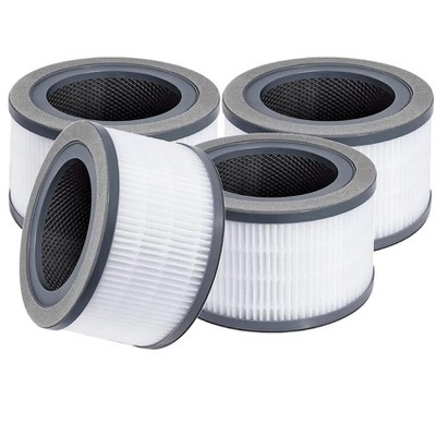 Nispira 3-in-1 True HEPA Carbon Filter Replacement, Compatible with Levoit Vista 200 Air Purifier Vista 200-RF. 4 Packs