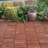 DSVIMOY 12" Patio Deck Tiles, 10pcs DIY Module Interlocking Decking Tiles, Floor Tile for Porch Poolside, Balcony, Brown, 12"*12"*0.8" - 2 of 4