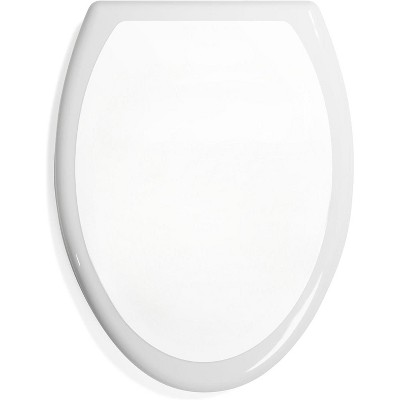 Attop Slow Close Toilet Seat White Elongated, Stain-Resistant and Easy to Keep Clean