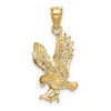 Black Bow Jewelry 14k Yellow Gold Diamond Cut Flying Eagle Pendant - 3 of 4