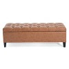 Christopher Knight Home Tartaglia Contemporary Faux Leather Upholstered Button Tufted Storage Ottoman - 2 of 4