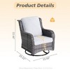 XIZZI Wicker Patio Furniture Set with 3-Seat Sofa, Swivel Rocking Armchairs & Ottomans & Side Table, Modular Sectional Outdoor Conversation Sofa Set - 2 of 4