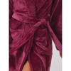 cheibear Women's Soft Flannel Plush Fluffy Long Bathrobe with Belt and 2 Pockets - 4 of 4