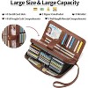 Hachikiko Womens PU Leather Credit Card Holder Wallet - RFID Blocking 45 Slots Large Capacity Bifold Zipper Card Case Organizer - 2 of 4